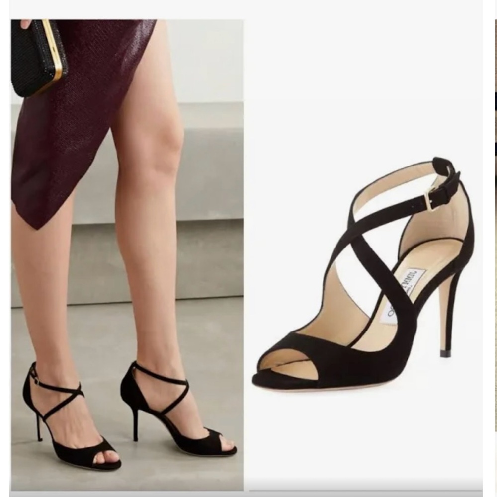 Jimmy Choo Emily 85 black suede Heels